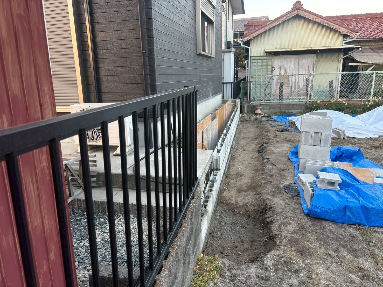 碧南市ブロック積替工事